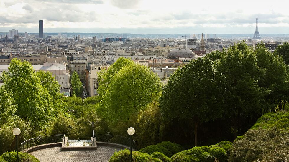 Views across Paris from Parc de Belleville