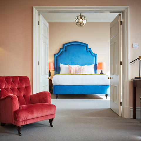 A bedroom at the Green Dragon Hotel in Hereford