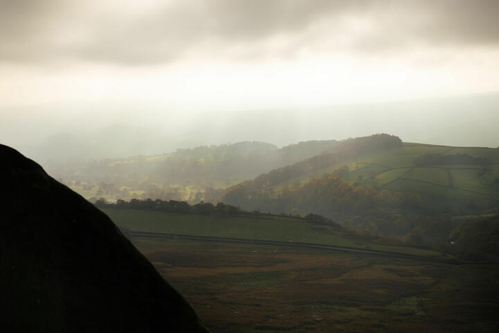 Foggy landscapes of the Peak District