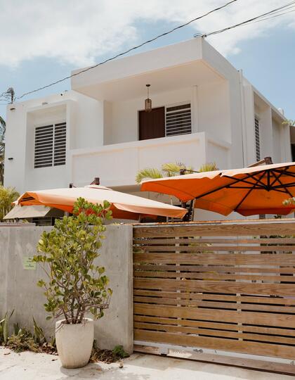 Whitewashed archiecture in Rincon, Puerto Rico