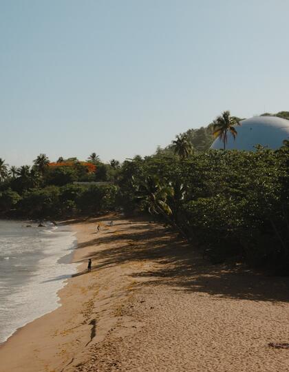 The famous 'Dome' of Domes Beach backdrops a the sandy strip