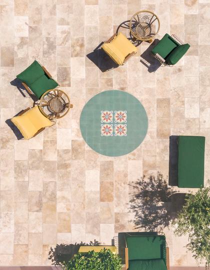 The roof terrace at Hotel Aristide on Syros, Greece