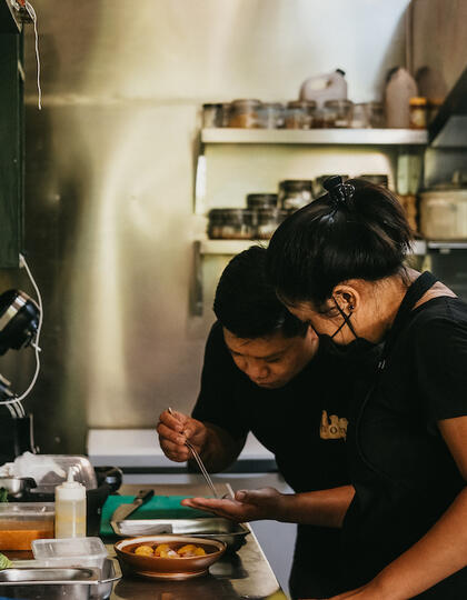 Chef Wayan at work in the kitchen of HOME by Chef Wayan