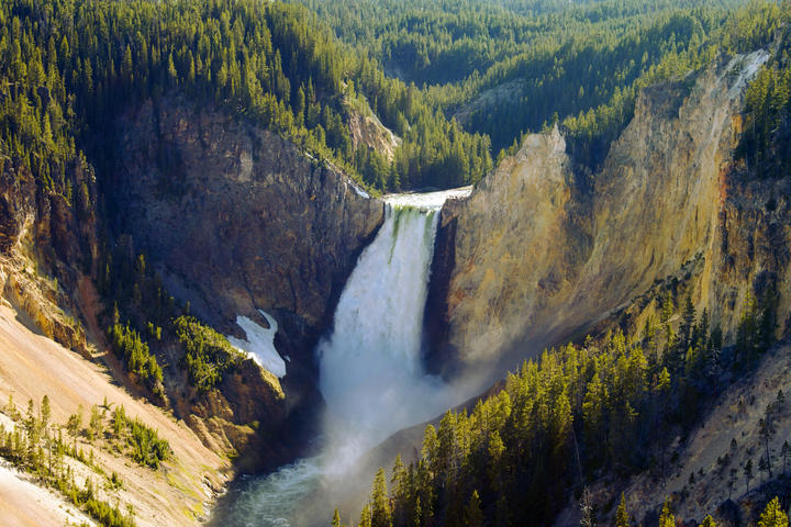 waterfall at yellowstone national park wyoming 