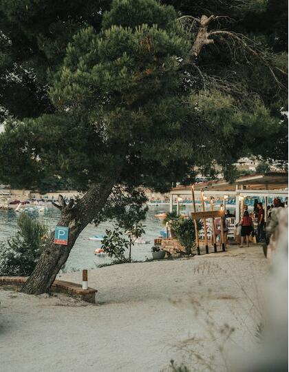 A beach restaurant in Ksmail