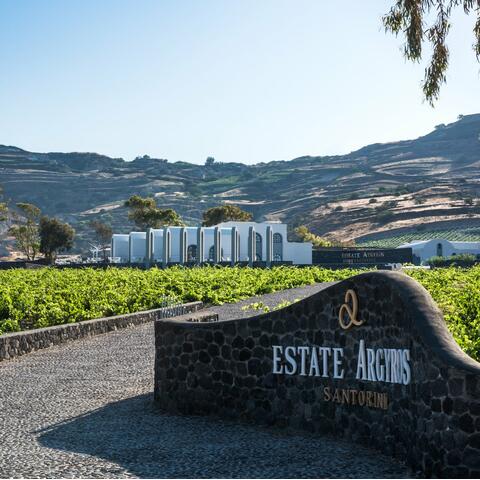 The entrance to Estate Argyros in Santorini