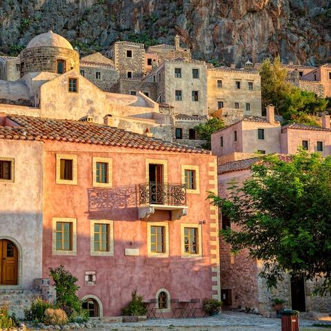 The rock-edged town of Monemvasia, Greece