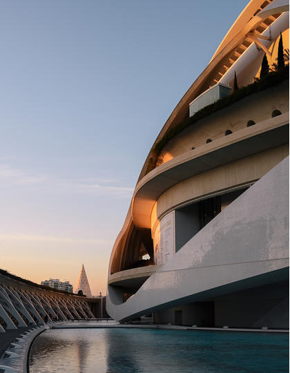 A sunlit building in Valencia, Spain