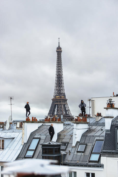 The parkour trio in Paris, France