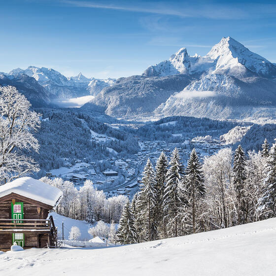 Snowy alpine scene in Austria