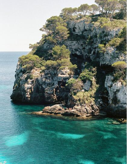 The white cliffs of the Menorcan coastline