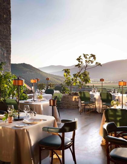 Ristorante Al Castello Terrace, Castello di Reschio, Umbria, Italy