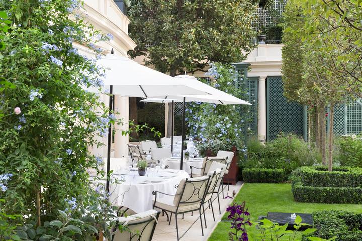 The famous courtyard garden at Hotel le Bristol