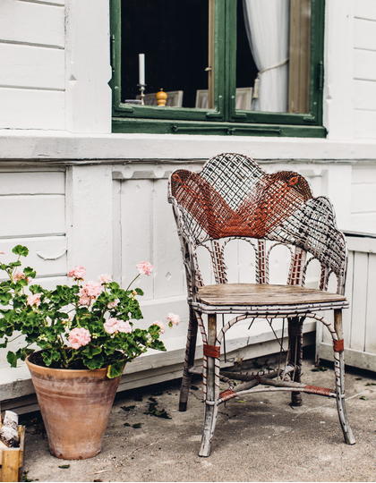 A chair outside at Villa Sjotorp, West Sweden