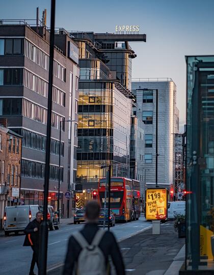 A street in Ancoats at dusk