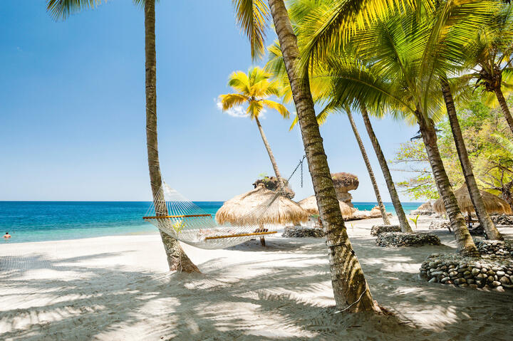 The beach below Jade Mountain, St Lucia