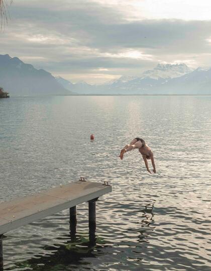 A swimming spot in Montreux, Switzerland