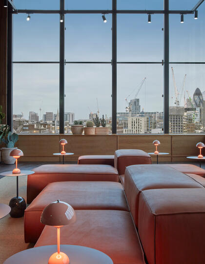 Views out across London from One Hundred Shoreditch