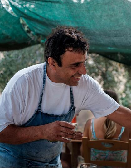 Stelios Trilirakis, owner of Ntounias Taverna and Educational Farm, Crete