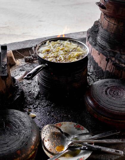 Cooking at Ntounias Taverna and Educational Farm, Crete