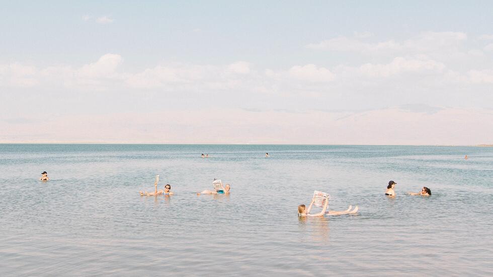 Swimmers in the Dead Sea