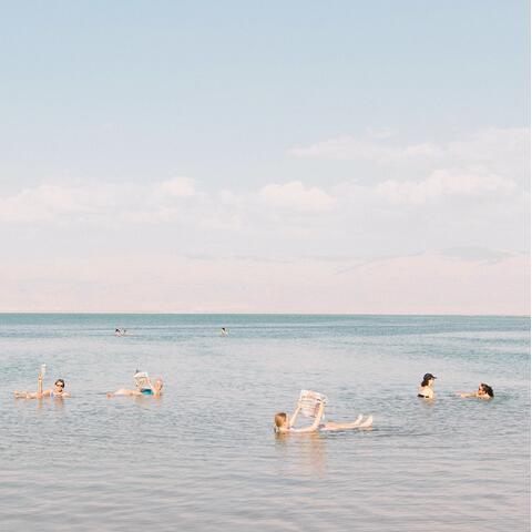 Swimmers in the Dead Sea