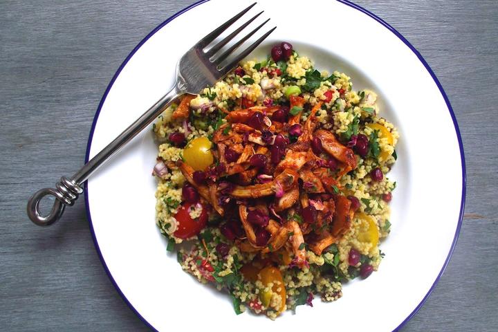 Shredded Harissa Chicken and Jewelled Couscous