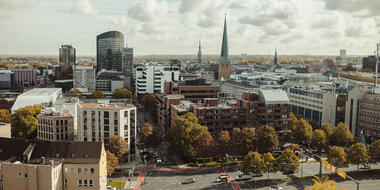 Aerial view across Dortmund, Ruhr