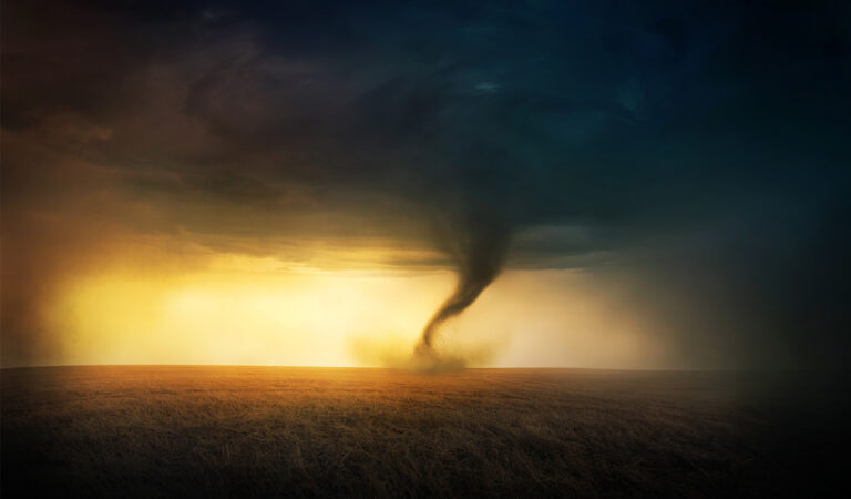 Tornado in an open field: preparedness and safety tips.