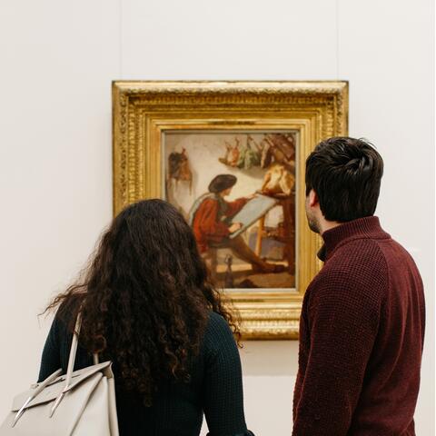 Two people at the National Gallery of Ireland